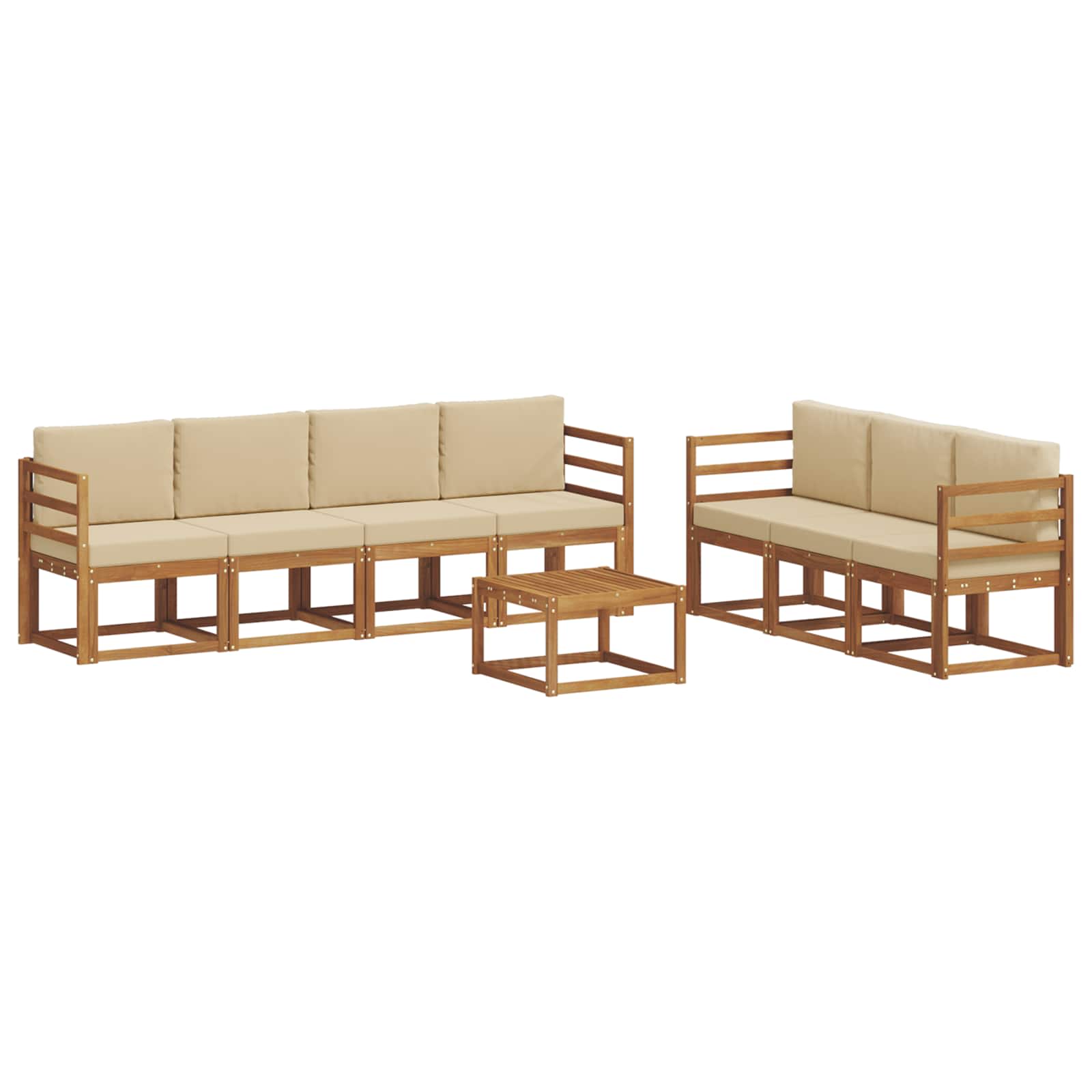 Set vanjskih sofa s jastukom 8 pcs Prirodna i bež