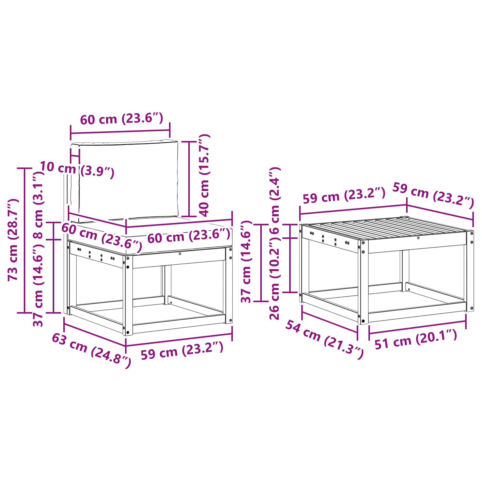 Set vanjskih sofa s jastukom 8 pcs Prirodna i bež