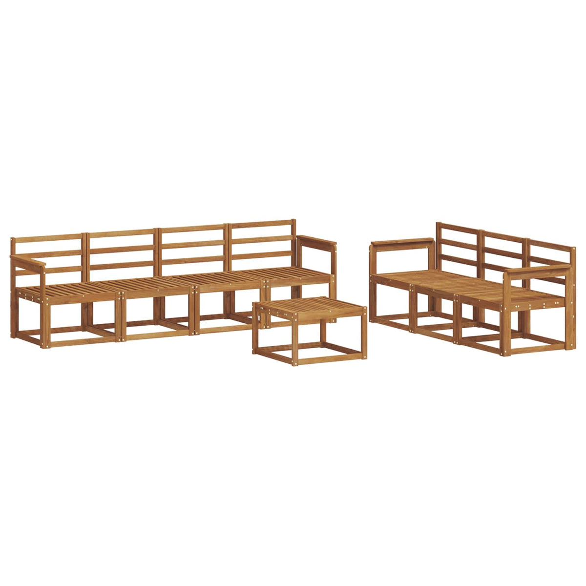 Set vanjskih sofa 8 pcs Prirodna Čvrsto drvo akacije