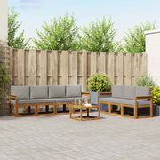 Set vanjskih sofa s jastukom 8 pcs Prirodna i svijetlo siva