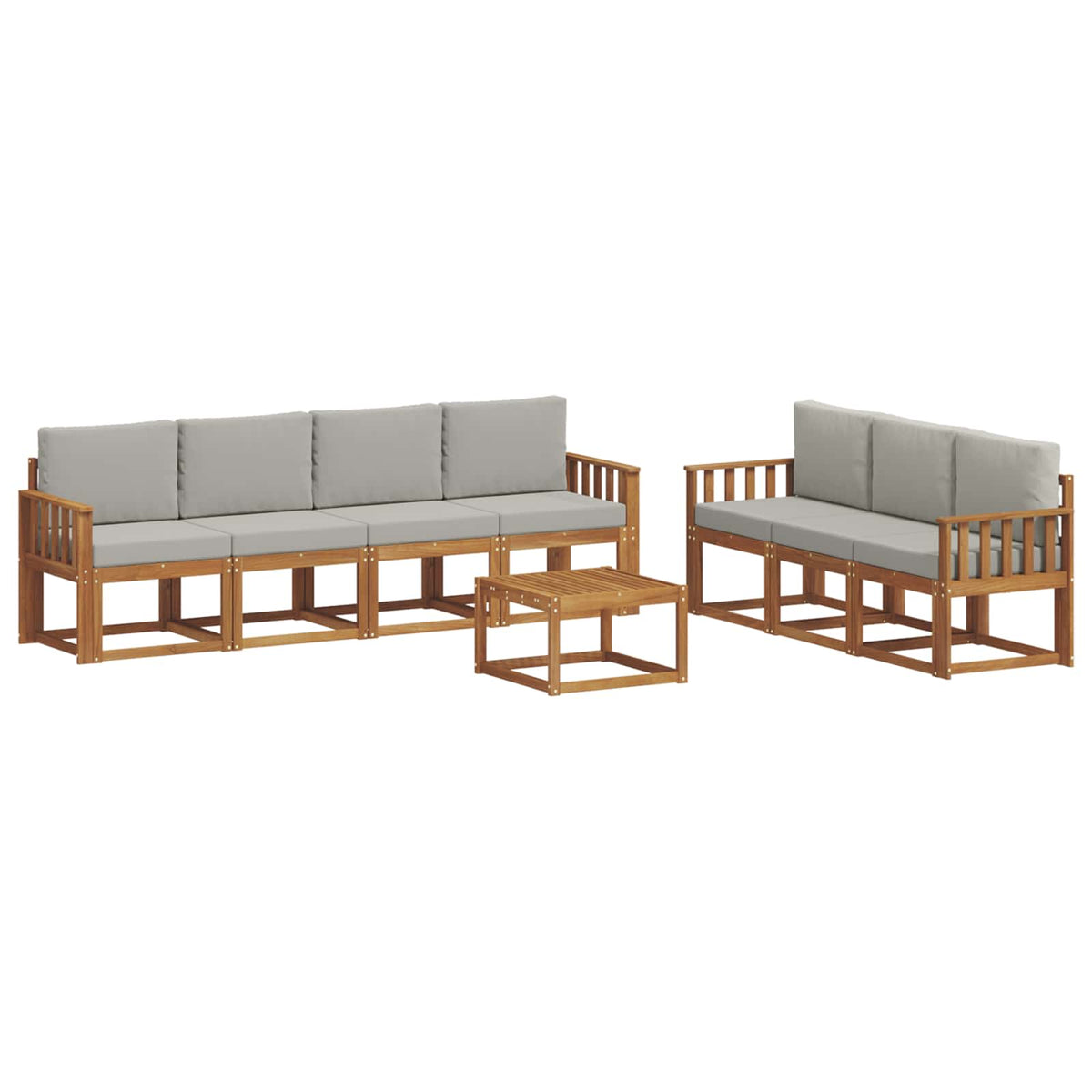 Set vanjskih sofa s jastukom 8 pcs Prirodna i svijetlo siva