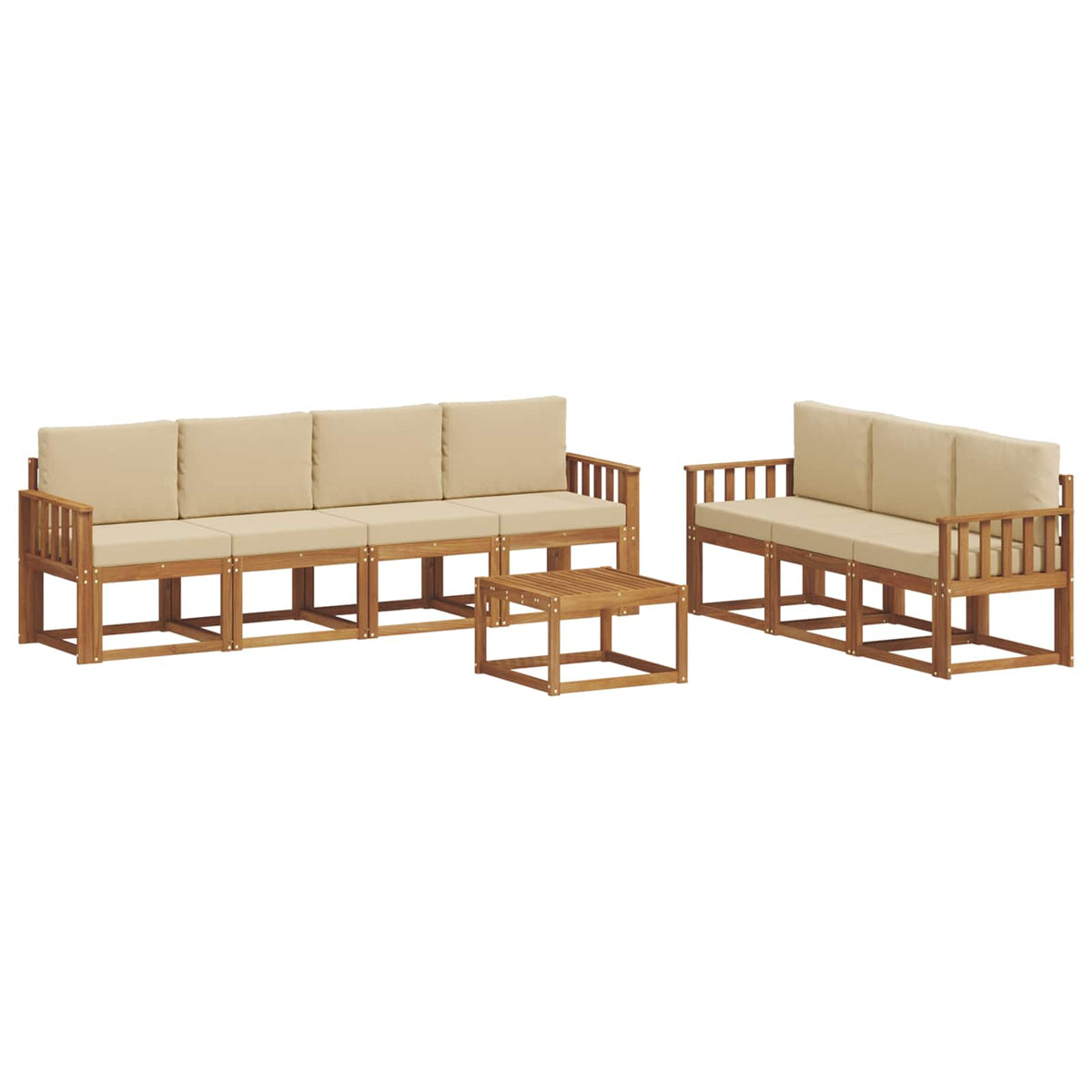 Set vanjskih sofa s jastukom 8 pcs Prirodna i bež