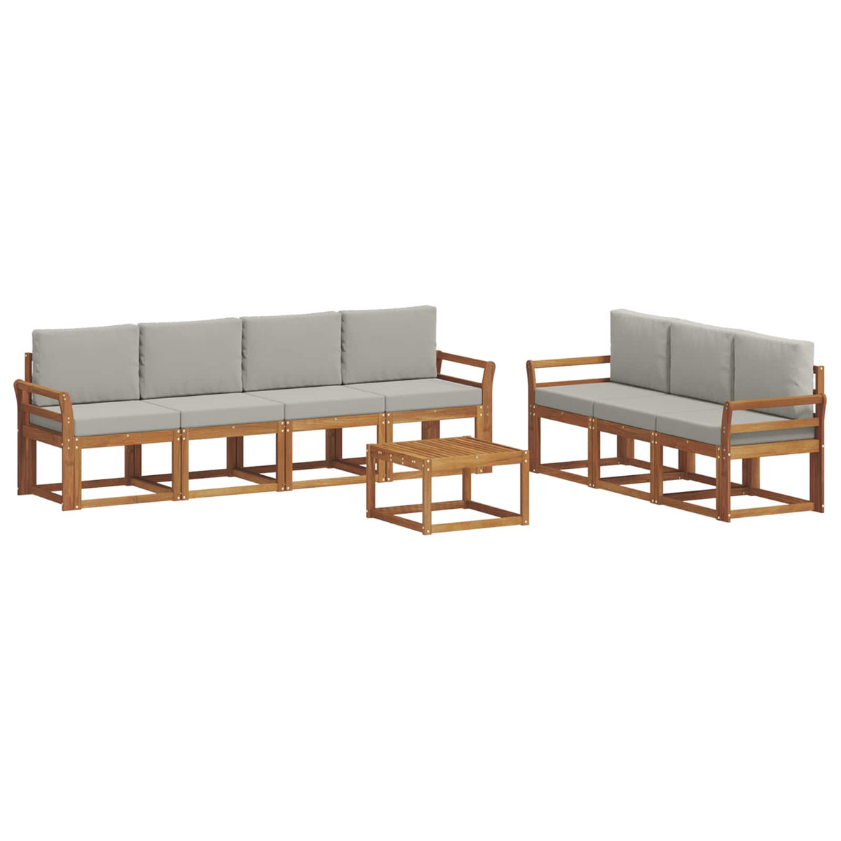 Set vanjskih sofa 8 kom. Prirodna i svijetlo siva