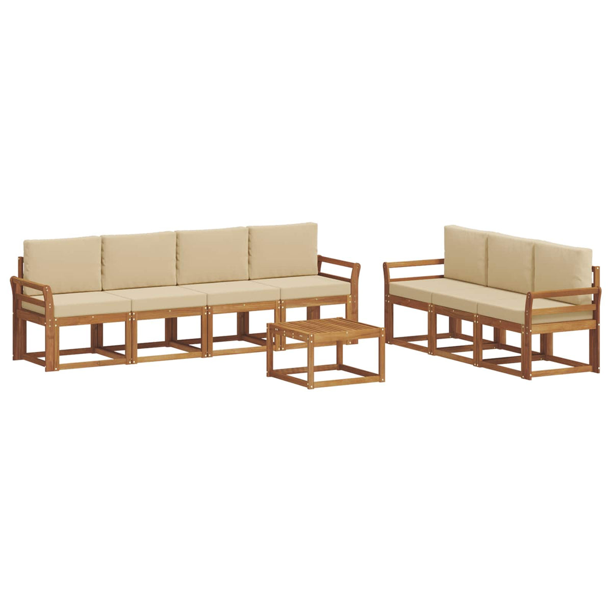 Set vanjskih sofa s jastukom 8 pcs Prirodna i bež