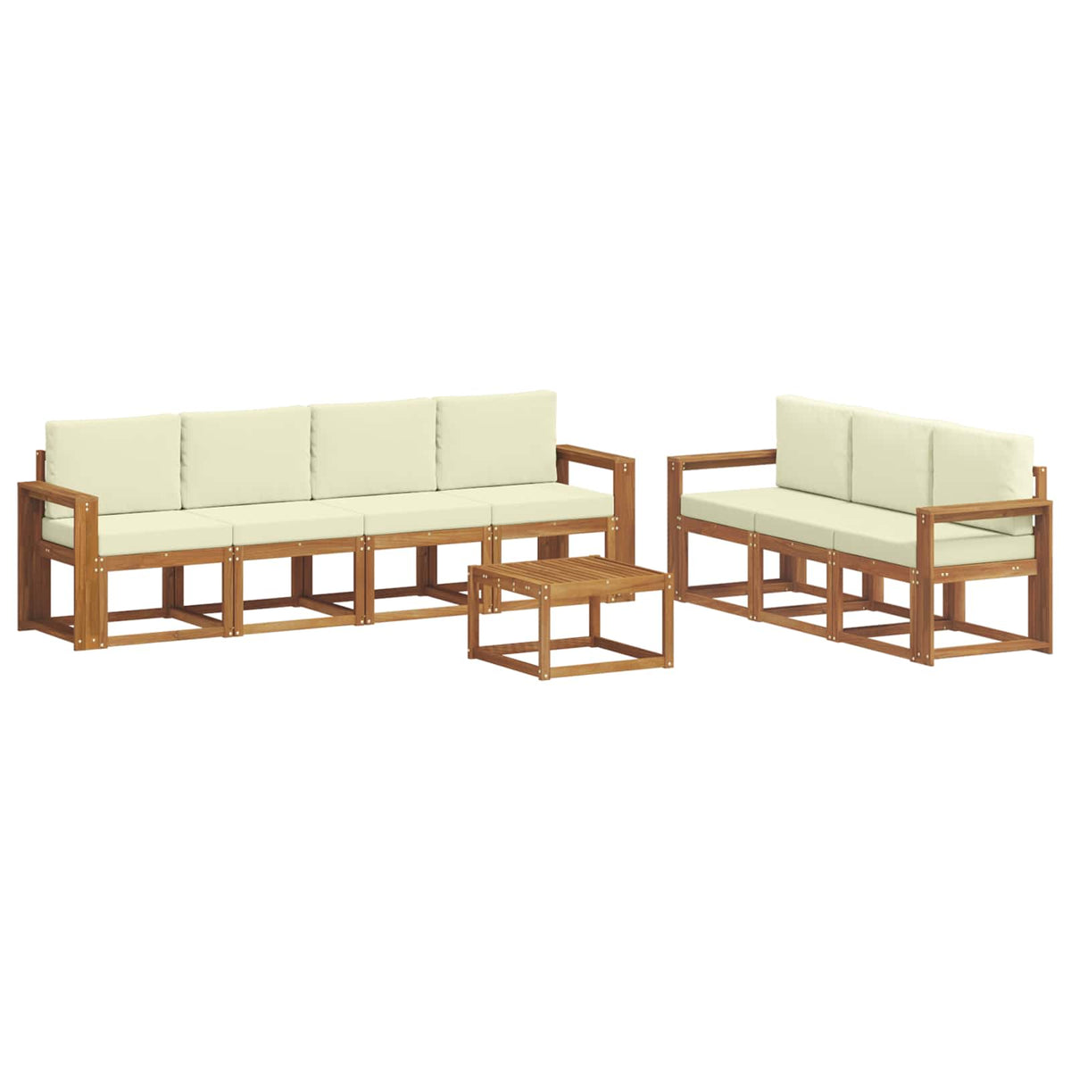 Set vanjskih sofa s jastukom 8 pcs Prirodna i krem