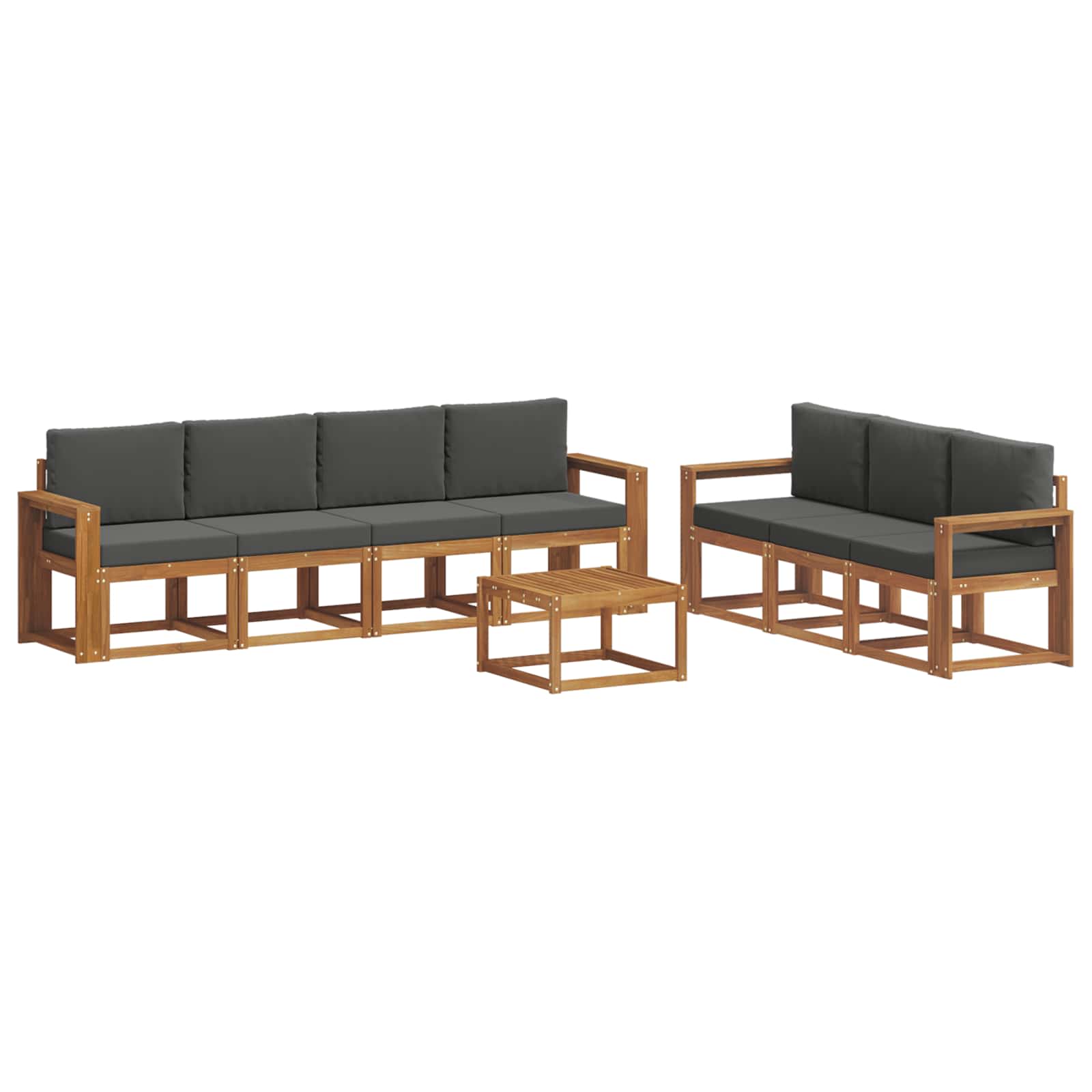 Set vanjskih sofa s jastukom 8 pcs Prirodna i antracit