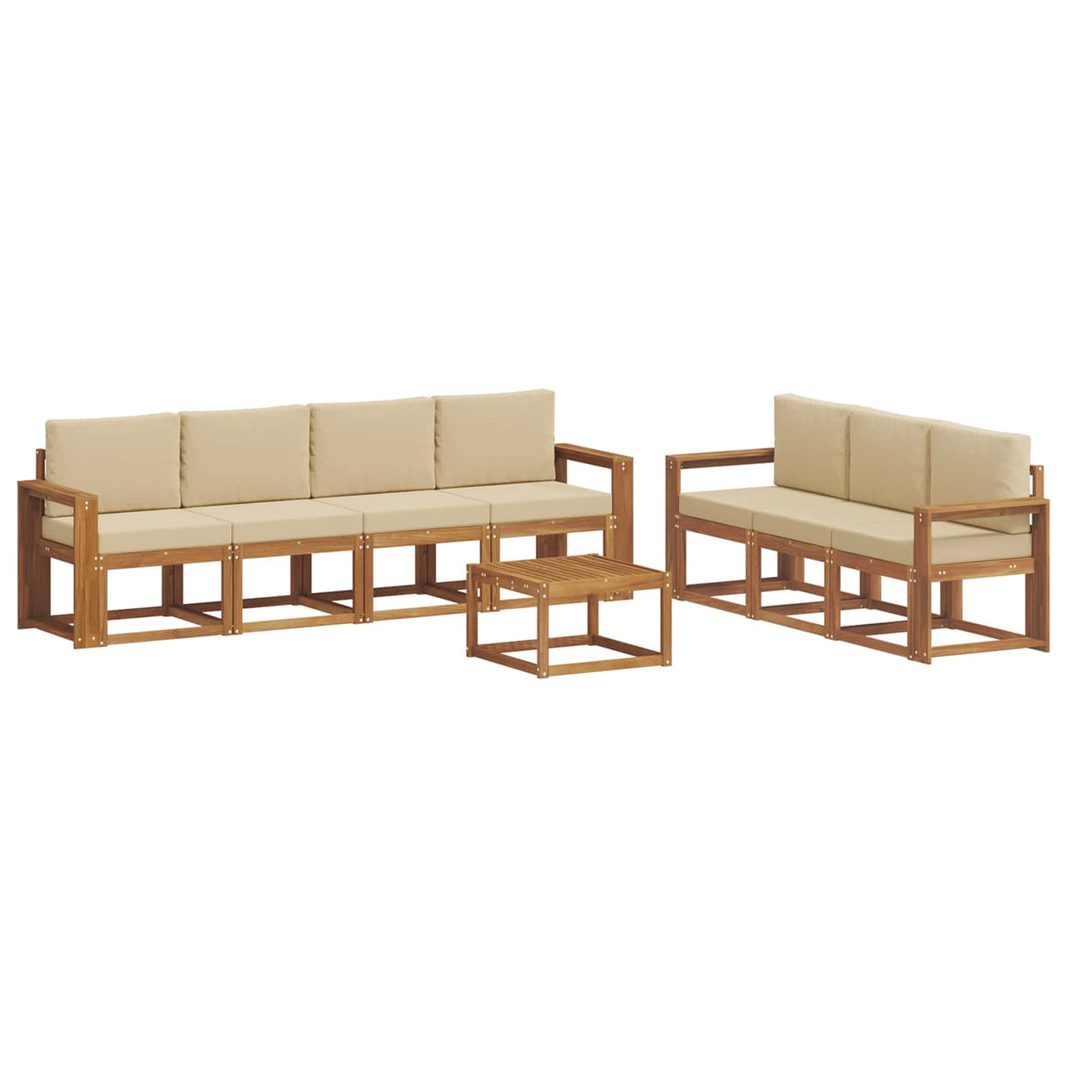 Set vanjskih sofa s jastukom 8 pcs Prirodna i bež