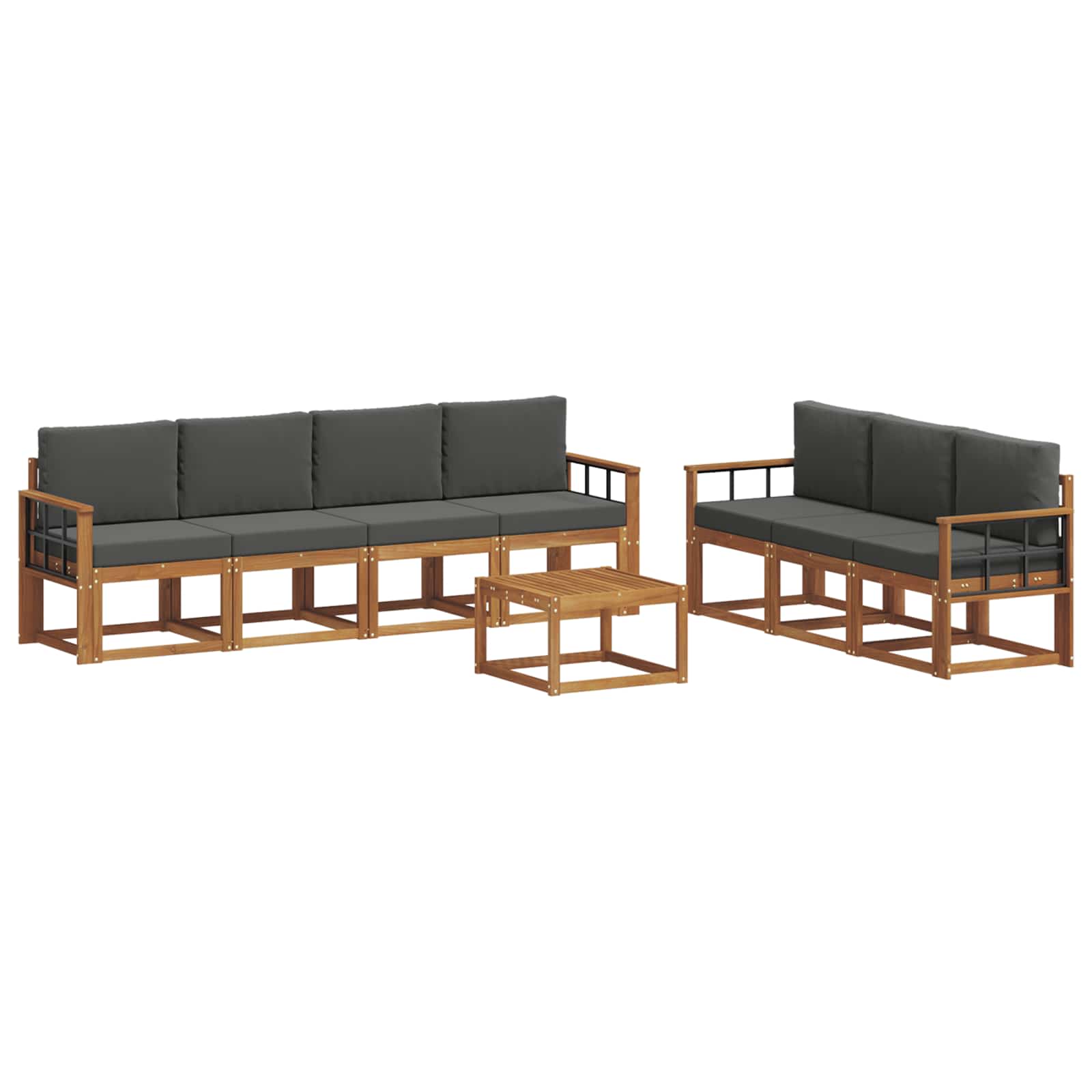 Set vanjskih sofa s jastukom 8 pcs Prirodna i antracit
