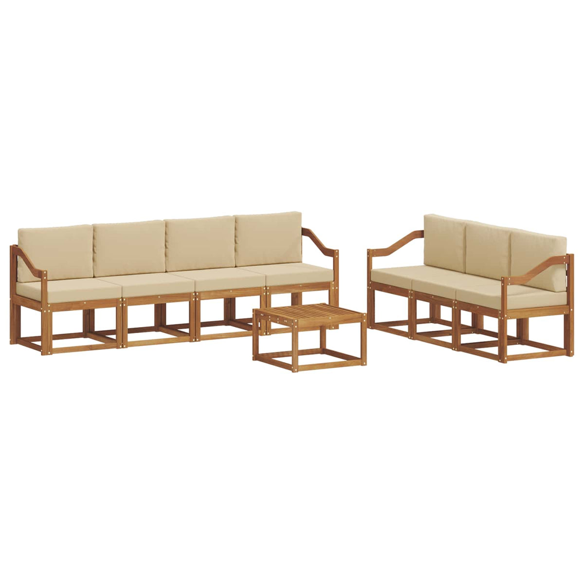 Set vanjskih sofa s jastukom 8 pcs Prirodna i bež