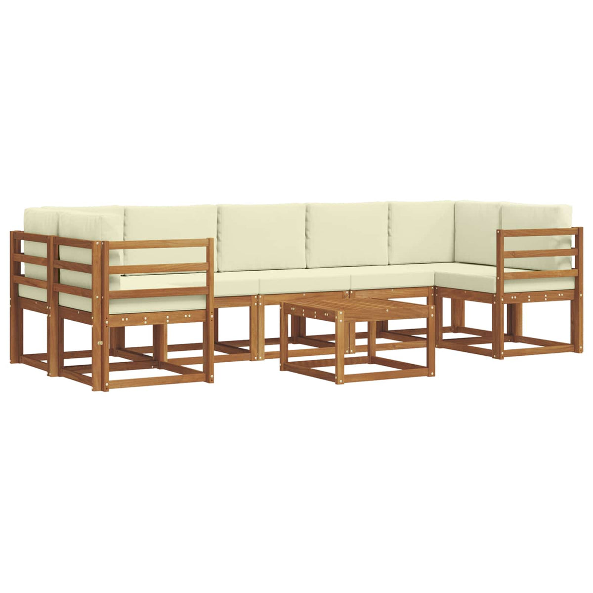 Set vanjskih sofa s jastukom 8 pcs Prirodna i krem