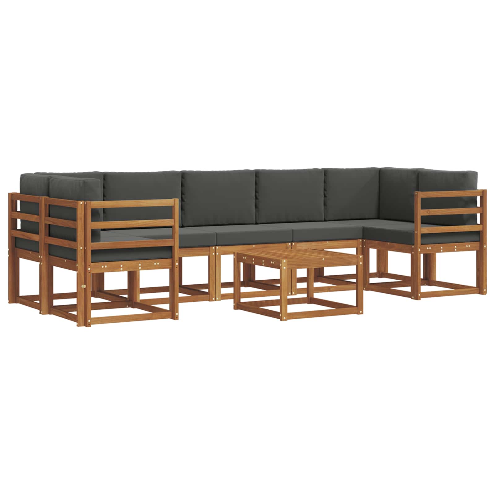 Set vanjskih sofa s jastukom 8 pcs Prirodna i antracit
