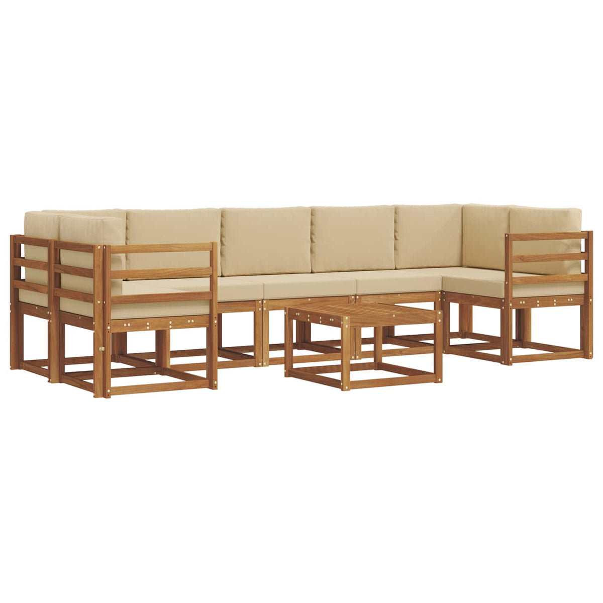 Set vanjskih sofa s jastukom 8 pcs Prirodna i bež
