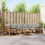 Set vanjskih sofa 8 kom. Prirodna i svijetlo siva