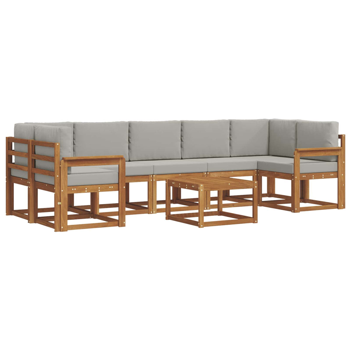 Set vanjskih sofa 8 kom. Prirodna i svijetlo siva