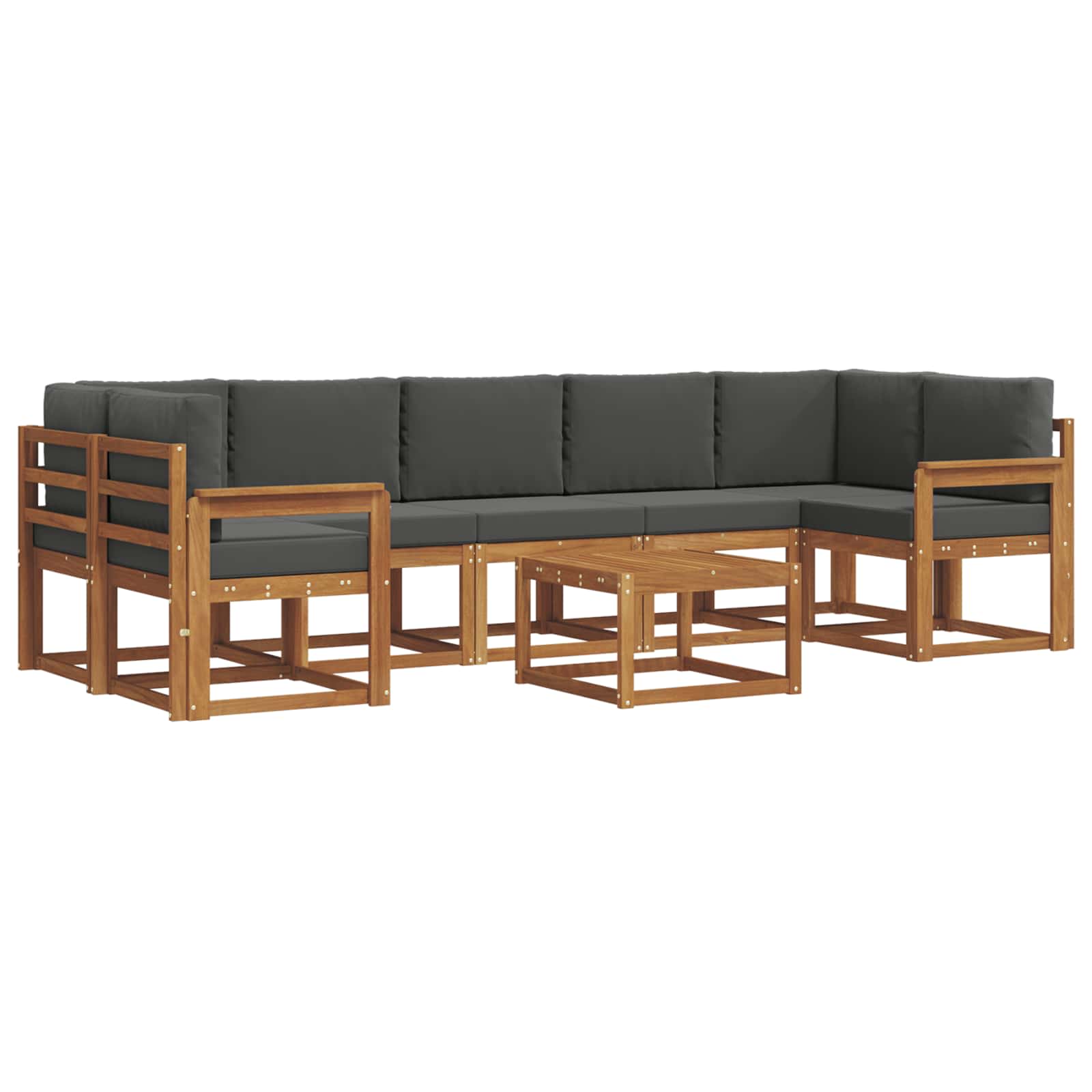 Set vanjskih sofa s jastukom 8 pcs Prirodna i antracit