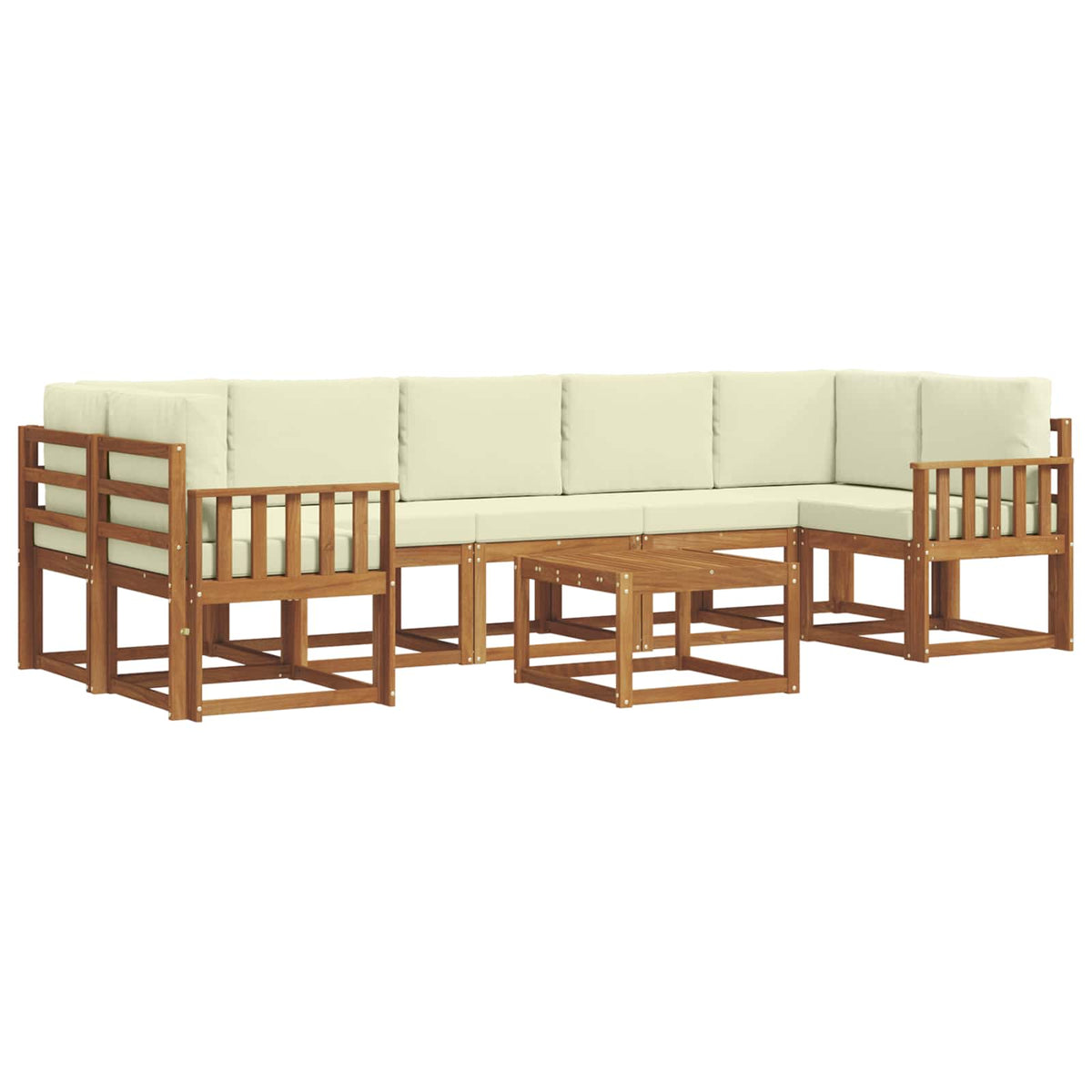 Set vanjskih sofa s jastukom 8 pcs Prirodna i krem