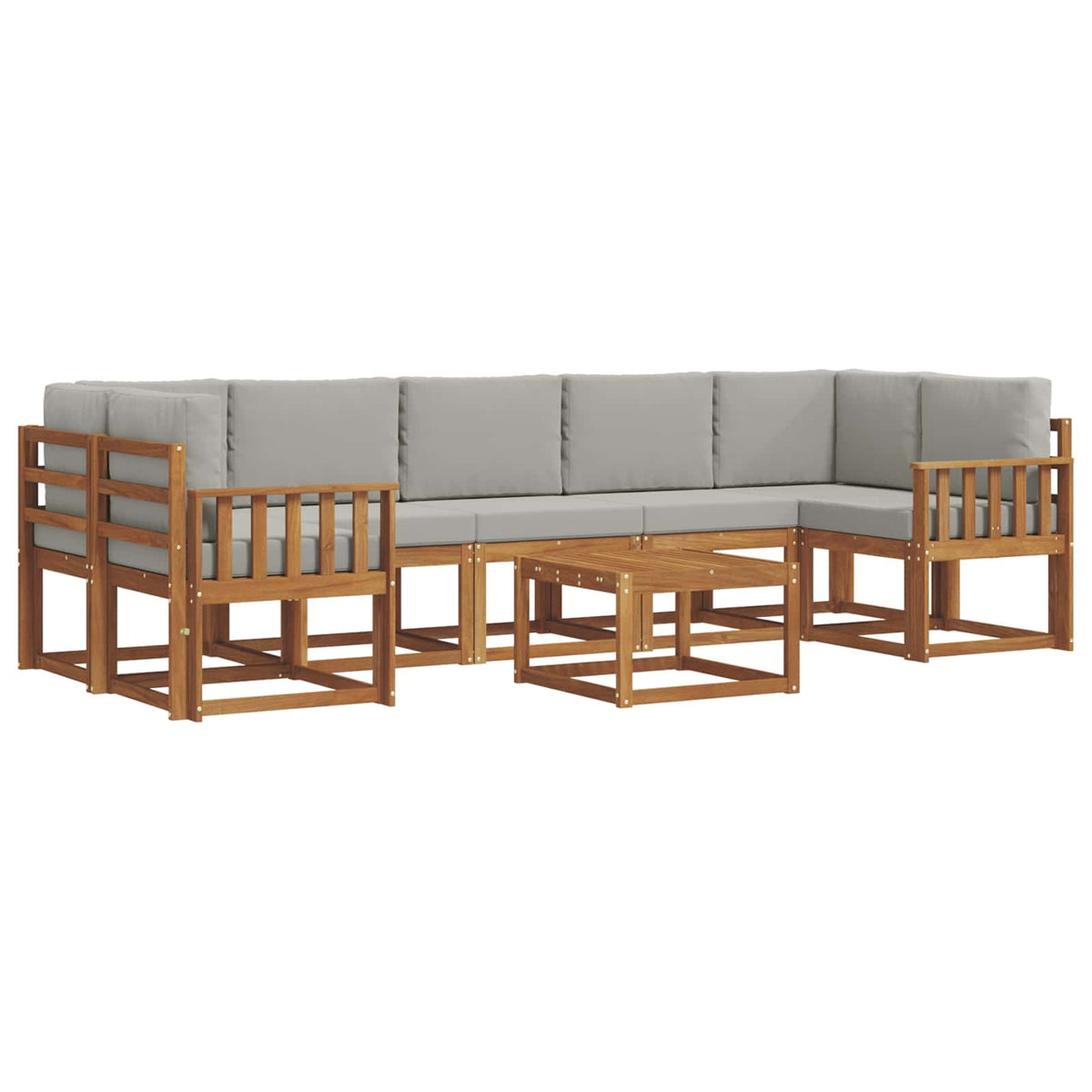 Set vanjskih sofa 8 kom. Prirodna i svijetlo siva