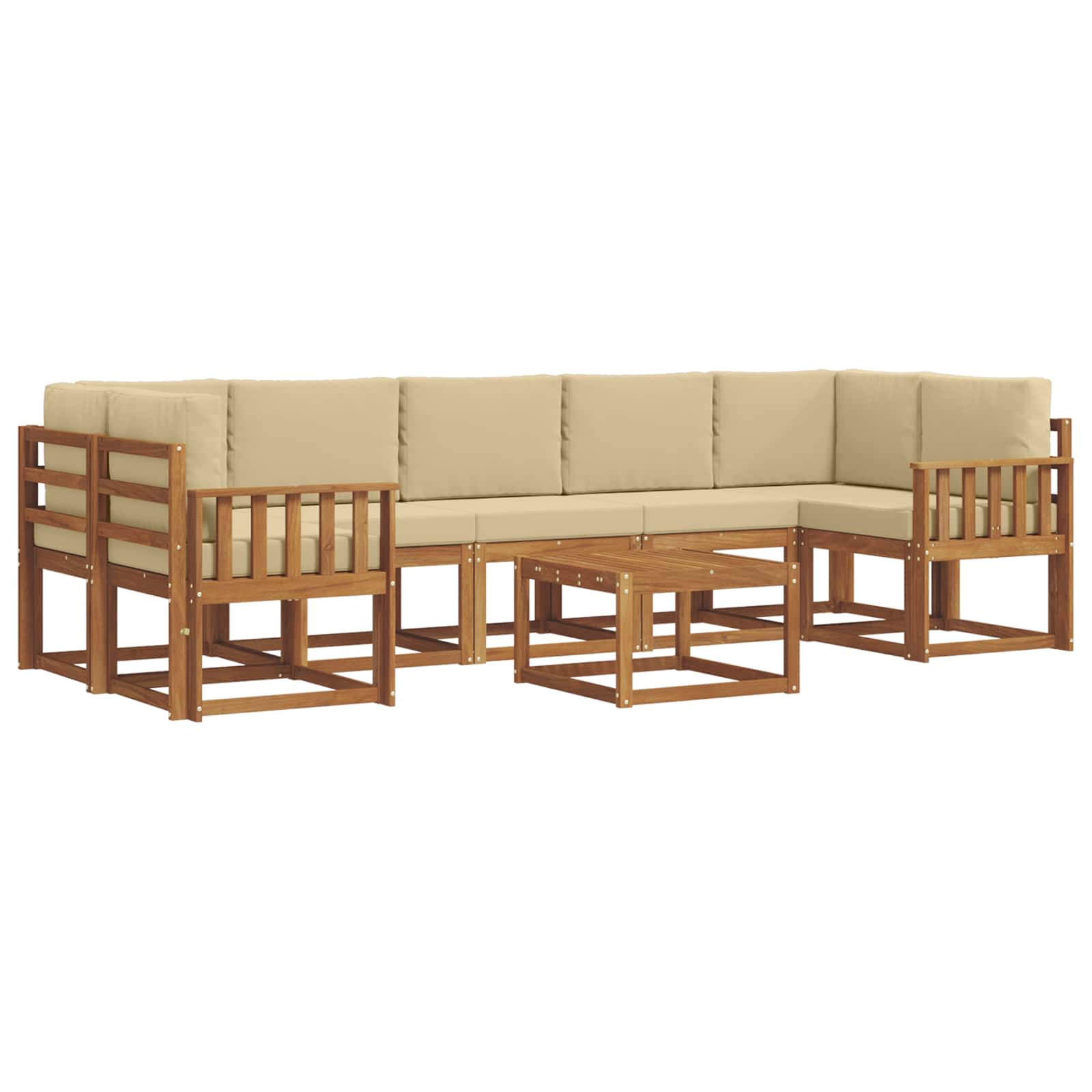 Set vanjskih sofa s jastukom 8 pcs Prirodna i bež