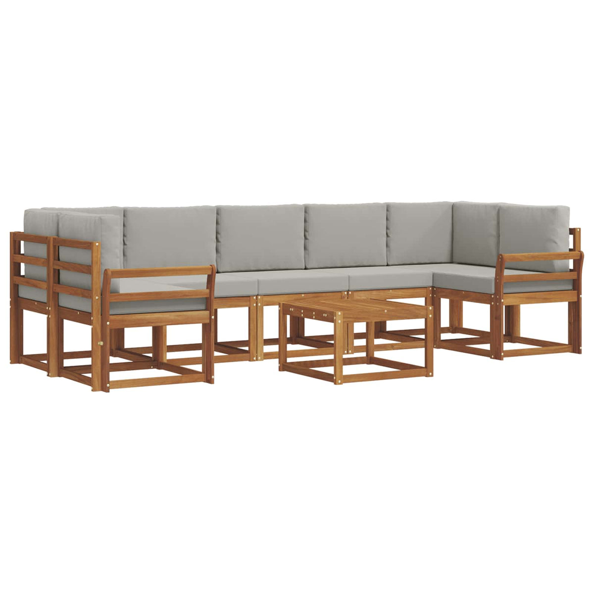 Set vanjskih sofa 8 kom. Prirodna i svijetlo siva