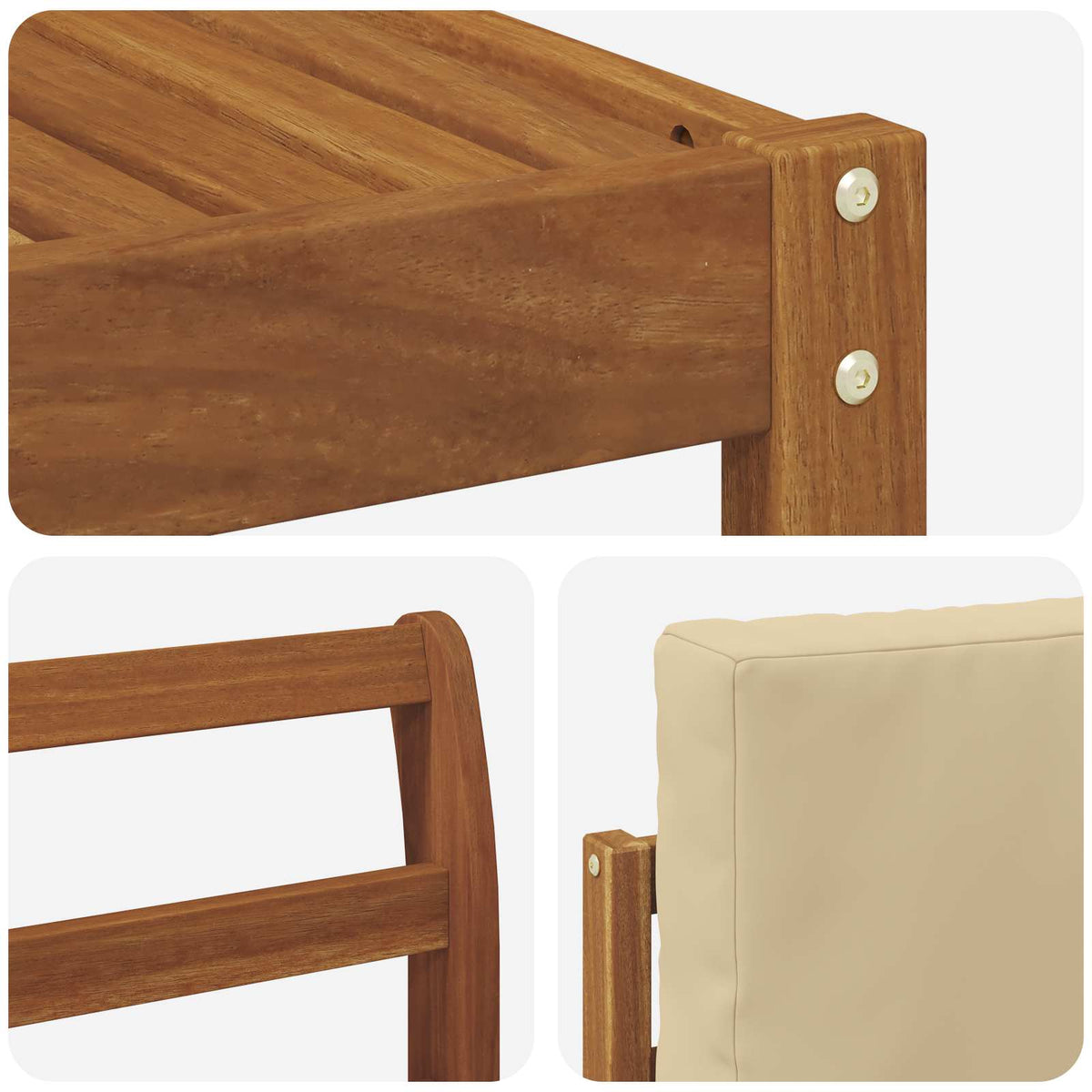 Set vanjskih sofa s jastukom 8 pcs Prirodna i bež