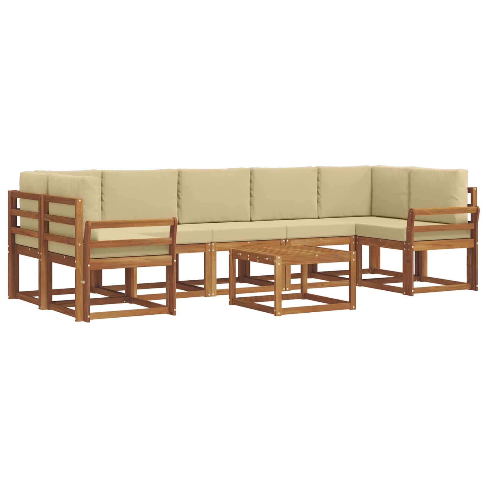 Set vanjskih sofa s jastukom 8 pcs Prirodna i bež