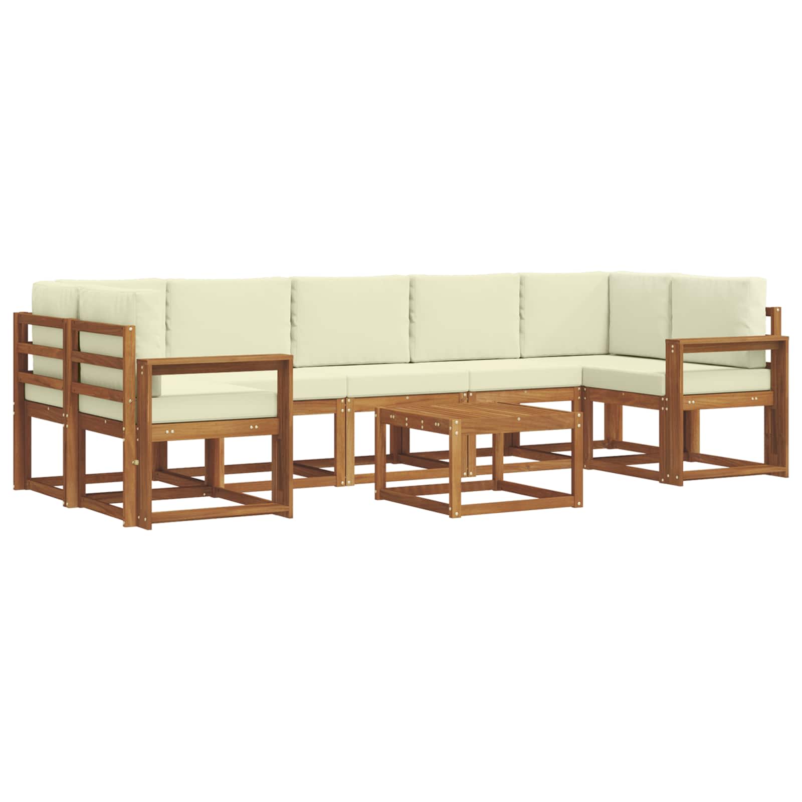 Set vanjskih sofa s jastukom 8 pcs Prirodna i krem