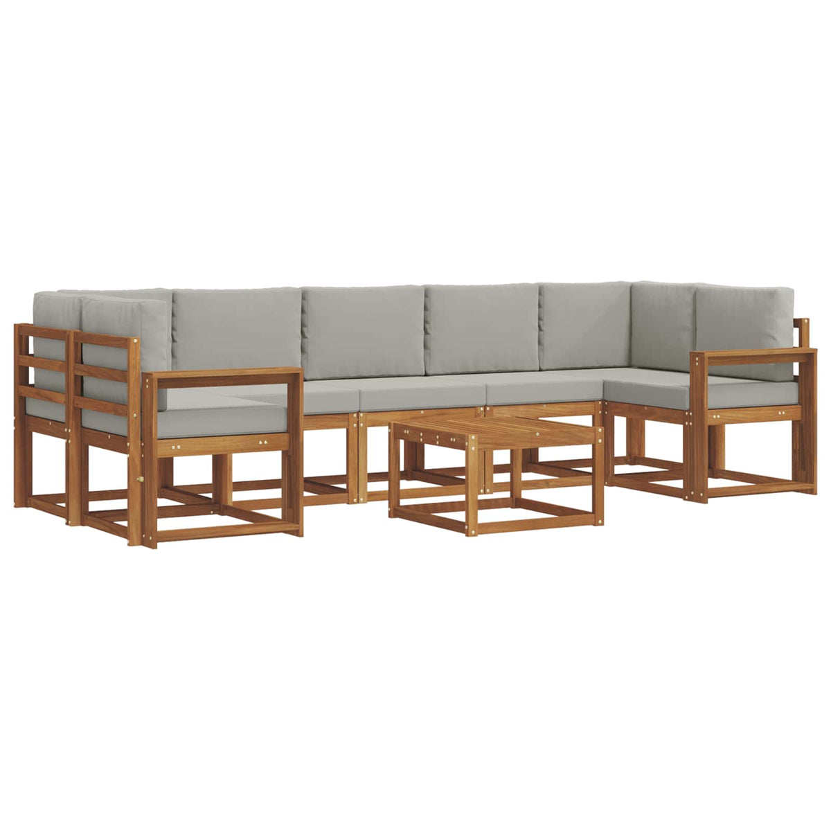 Set vanjskih sofa 8 kom. Prirodna i svijetlo siva