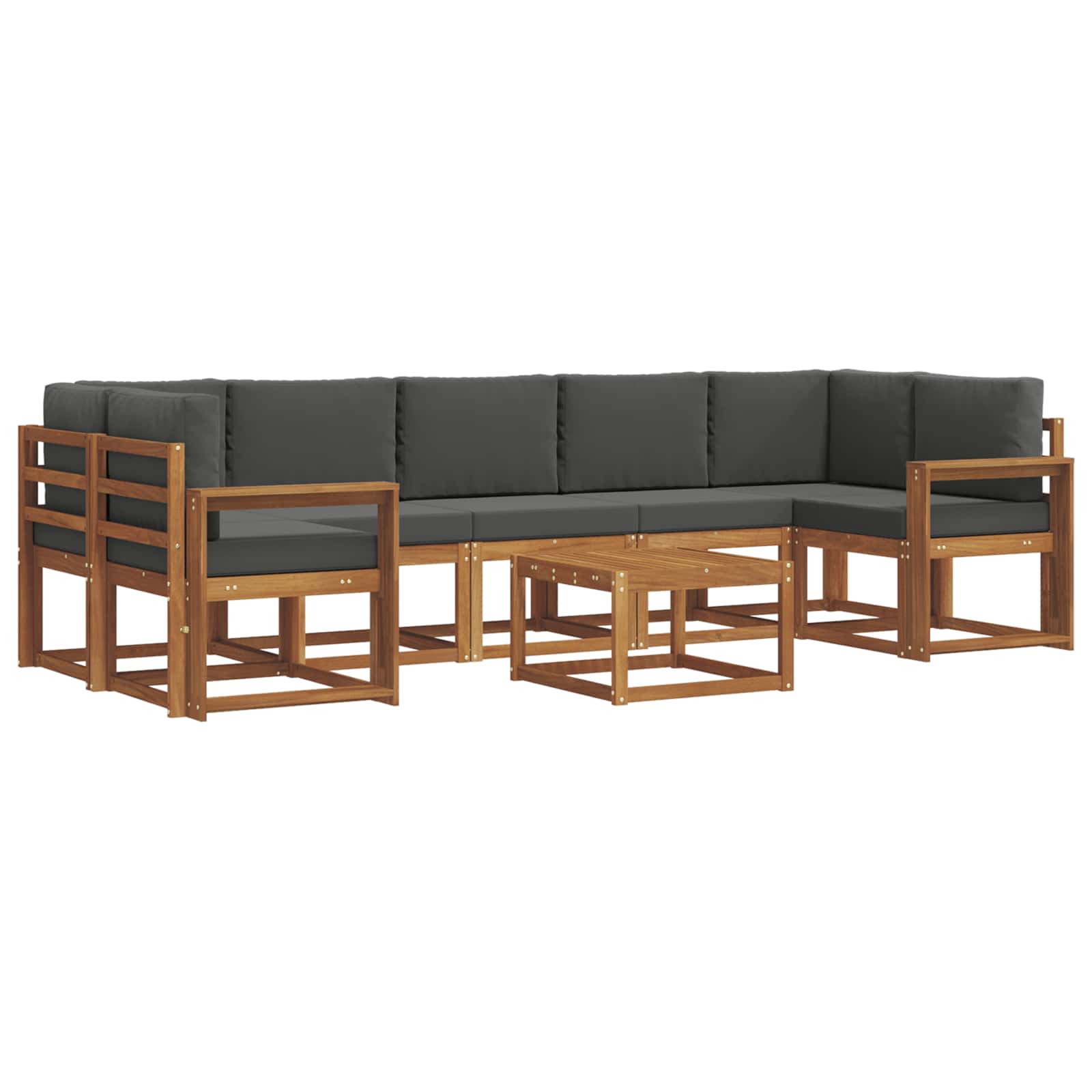 Set vanjskih sofa s jastukom 8 pcs Prirodna i antracit