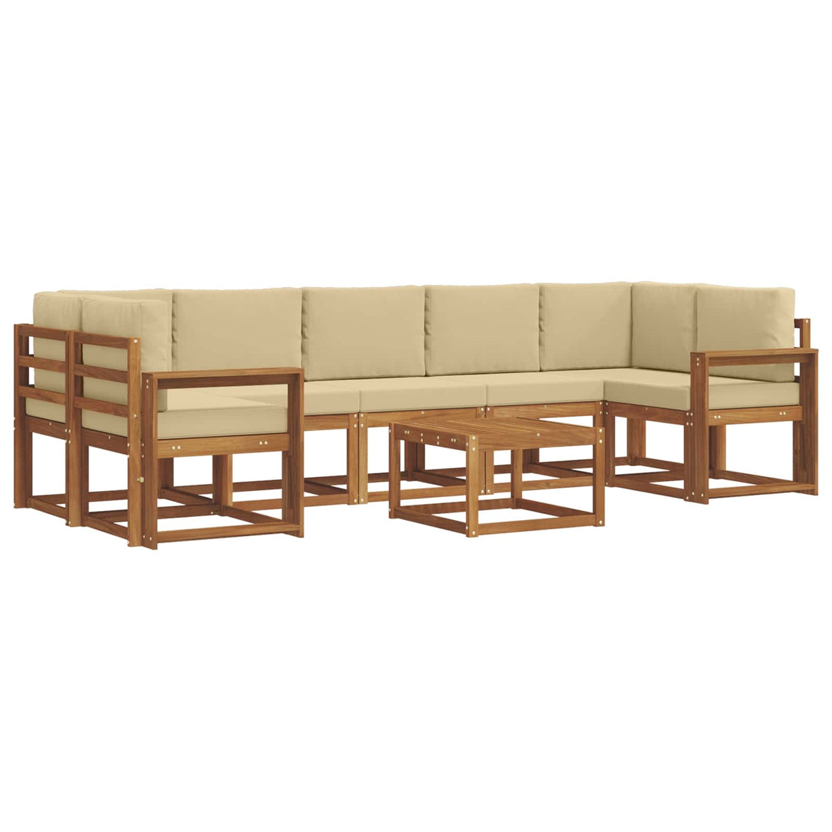 Set vanjskih sofa s jastukom 8 pcs Prirodna i bež