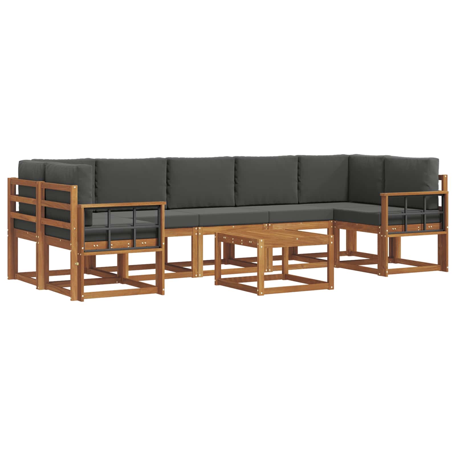 Set vanjskih sofa s jastukom 8 pcs Prirodna i antracit