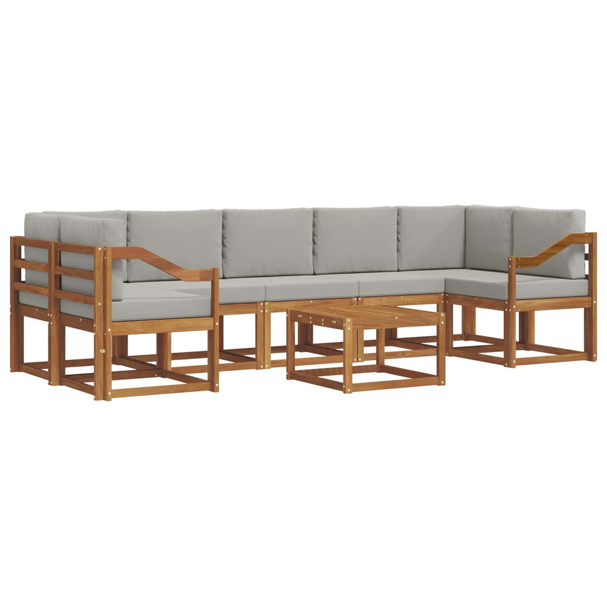 Set vanjskih sofa 8 kom. Prirodna i svijetlo siva