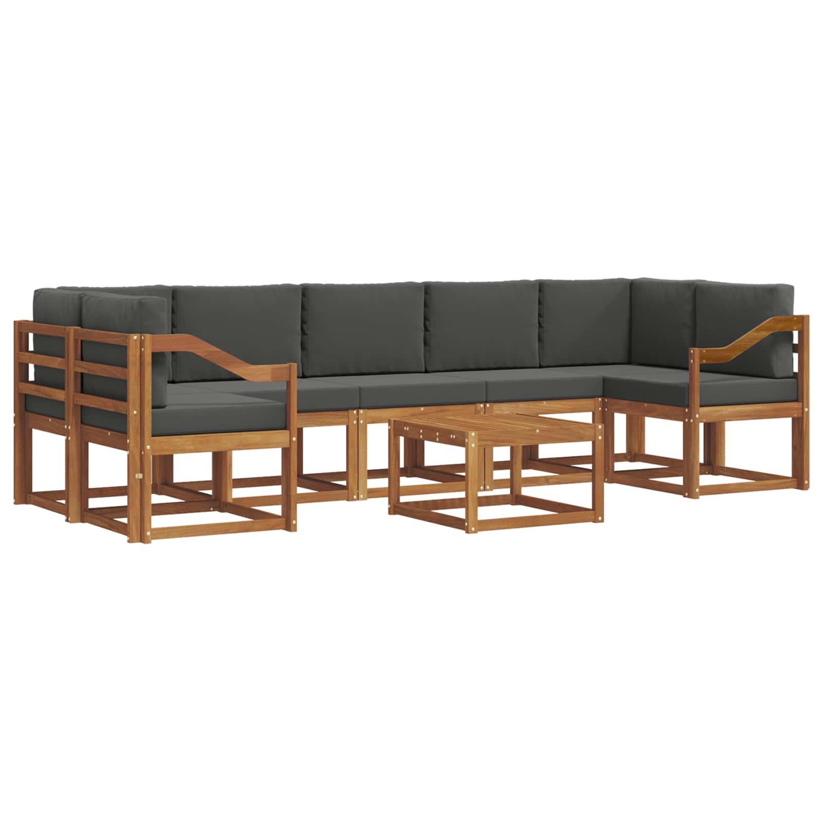 Set vanjskih sofa s jastukom 8 pcs Prirodna i antracit