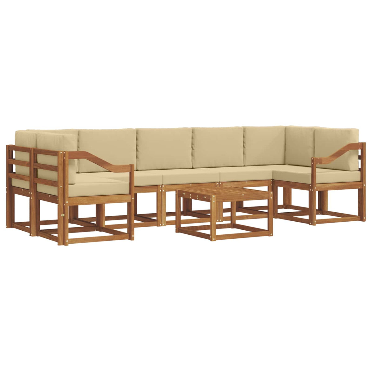 Set vanjskih sofa s jastukom 8 pcs Prirodna i bež