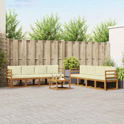 Set vanjskih sofa s jastukom 9 pcs Prirodna i krem