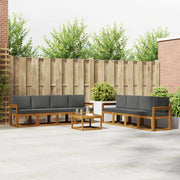Set vanjskih sofa s jastukom 9 pcs Prirodna i antracit