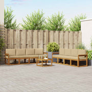 Set vanjskih sofa s jastukom 9 pcs Prirodna i bež