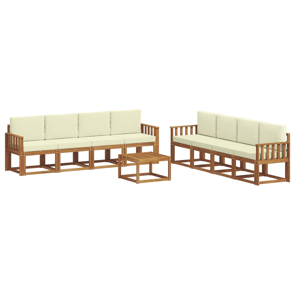Set vanjskih sofa s jastukom 9 pcs Prirodna i krem