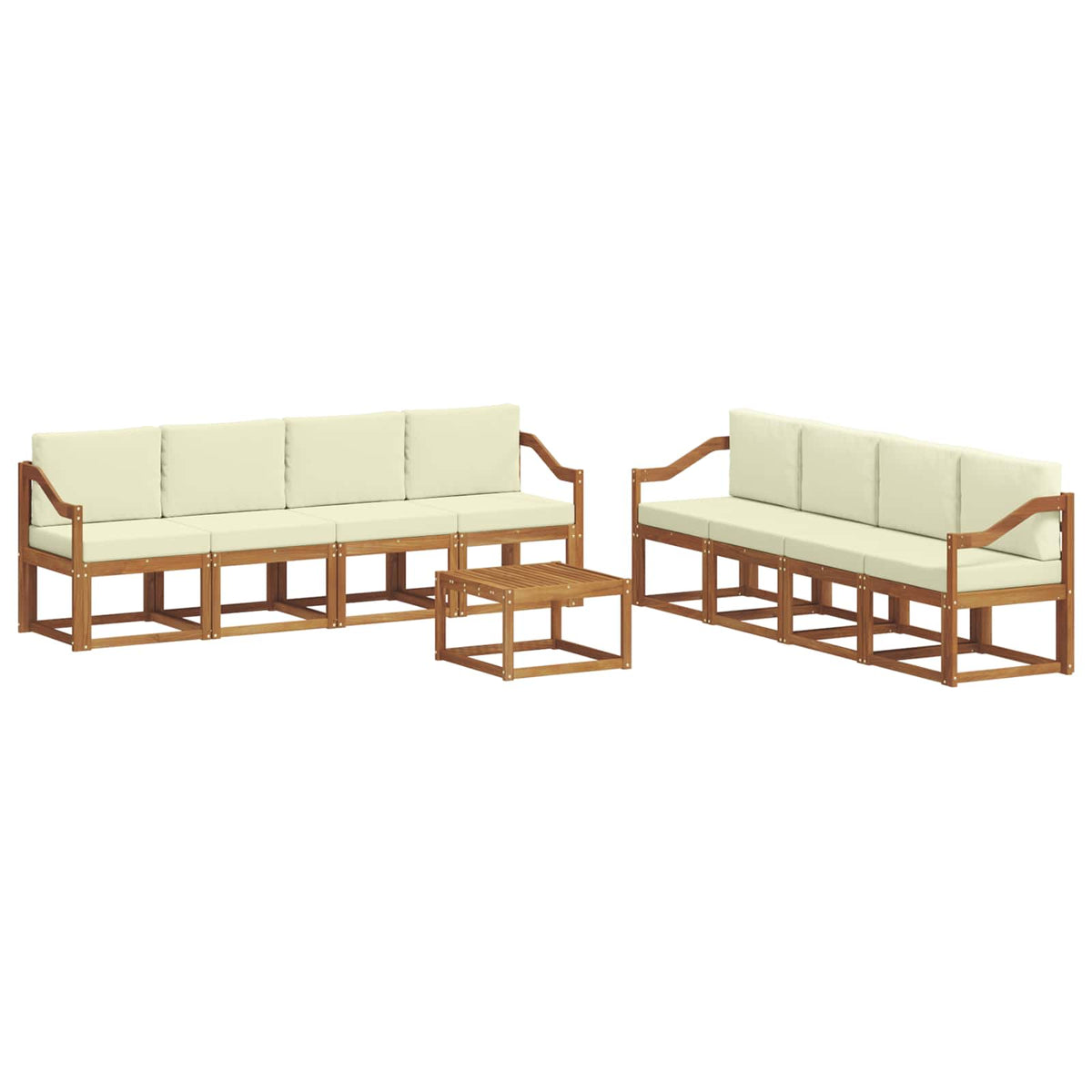 Set vanjskih sofa s jastukom 9 pcs Prirodna i krem