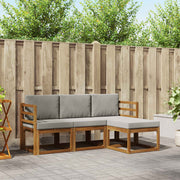 Set vanjskih sofa s jastukom 4 pcs Prirodna i svijetlo siva