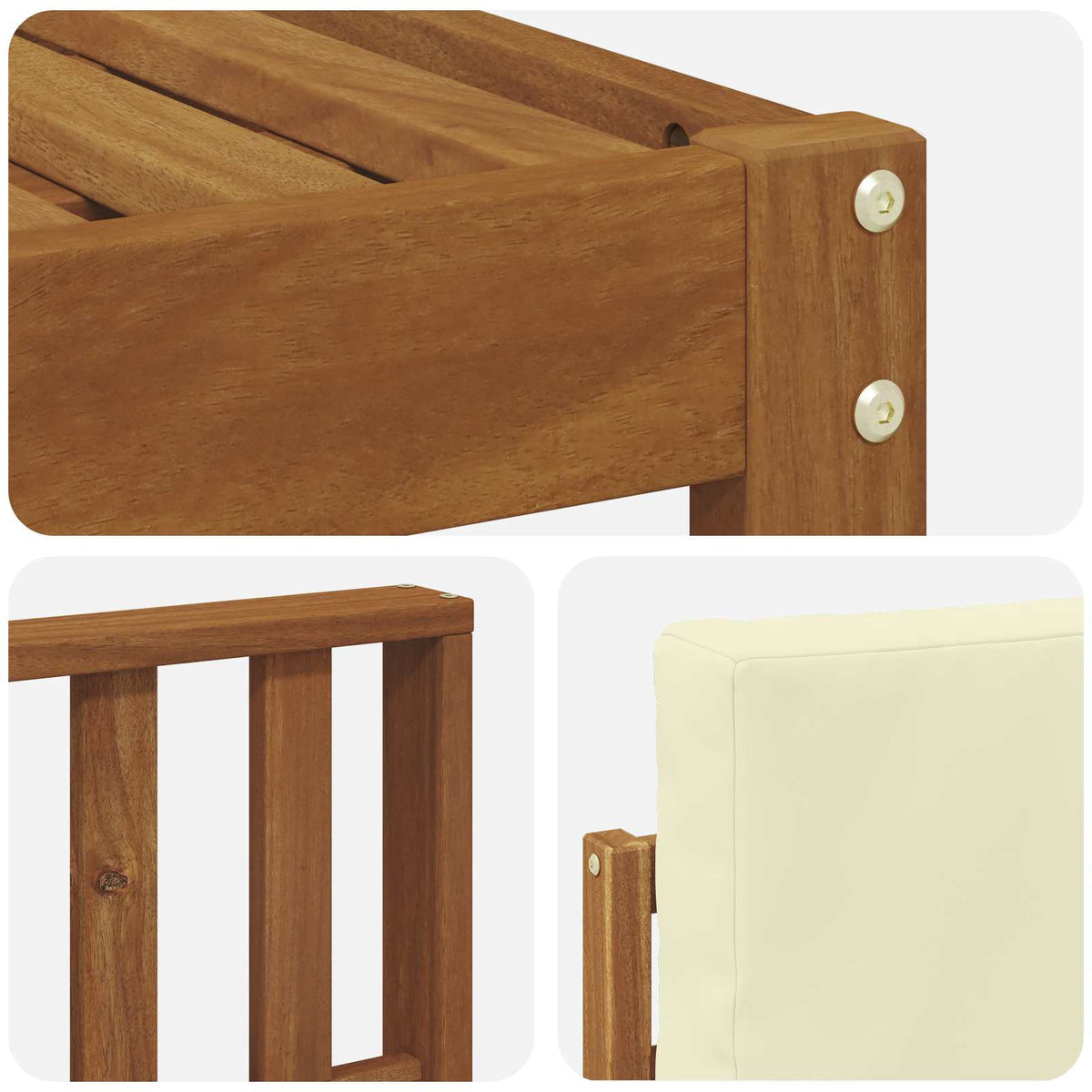 Set vanjskih sofa s jastukom 4 pcs Prirodna i krem