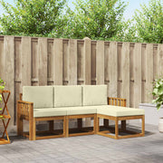 Set vanjskih sofa s jastukom 4 pcs Prirodna i krem