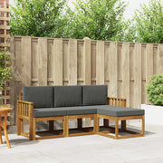 Set vanjskih sofa s jastukom 4 pcs Prirodna i antracit