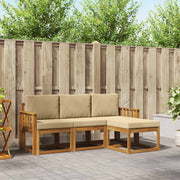 Set vanjskih sofa s jastukom 4 pcs Prirodna i bež