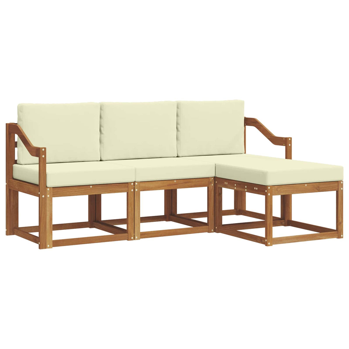 Set vanjskih sofa s jastukom 4 pcs Prirodna i krem