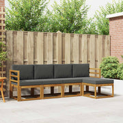 Set vanjskih sofa 5 pcs Prirodna i antracit Čvrsto drvo akacije