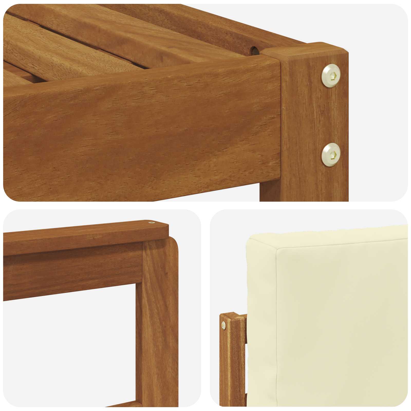 Set vanjskih sofa 5 pcs Prirodna i krem Čvrsto drvo akacije