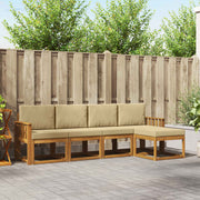 Set vanjskih sofa 5 pcs Prirodna i bež Čvrsto drvo akacije