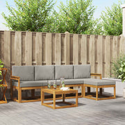Set vanjskih sofa 6 kom. Prirodna i svijetlo siva