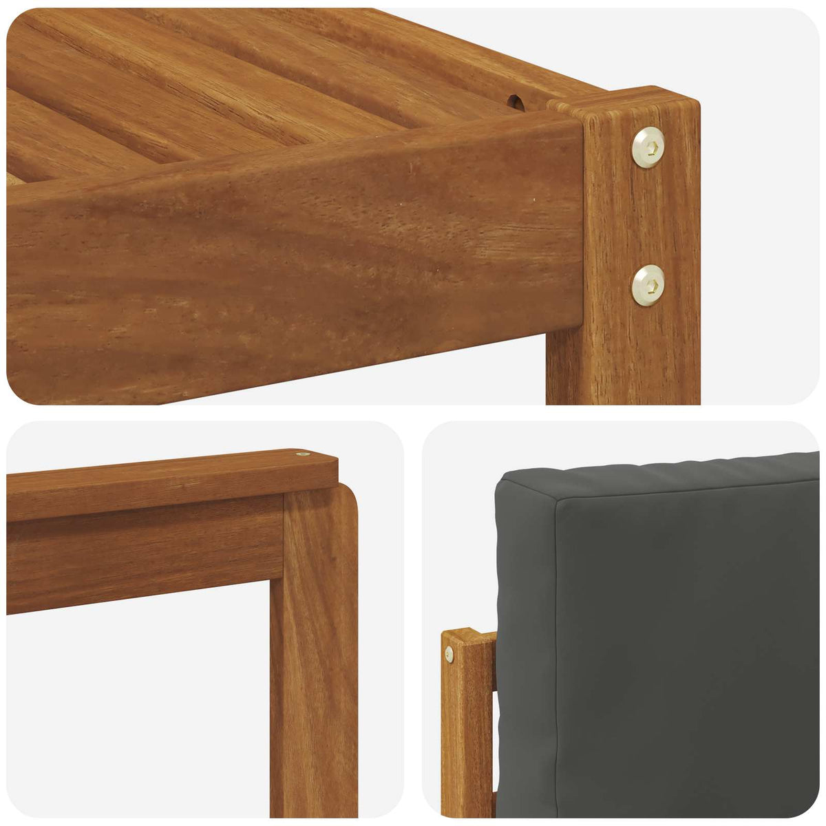 Set vanjskih sofa 6 kom. Prirodna i antracit