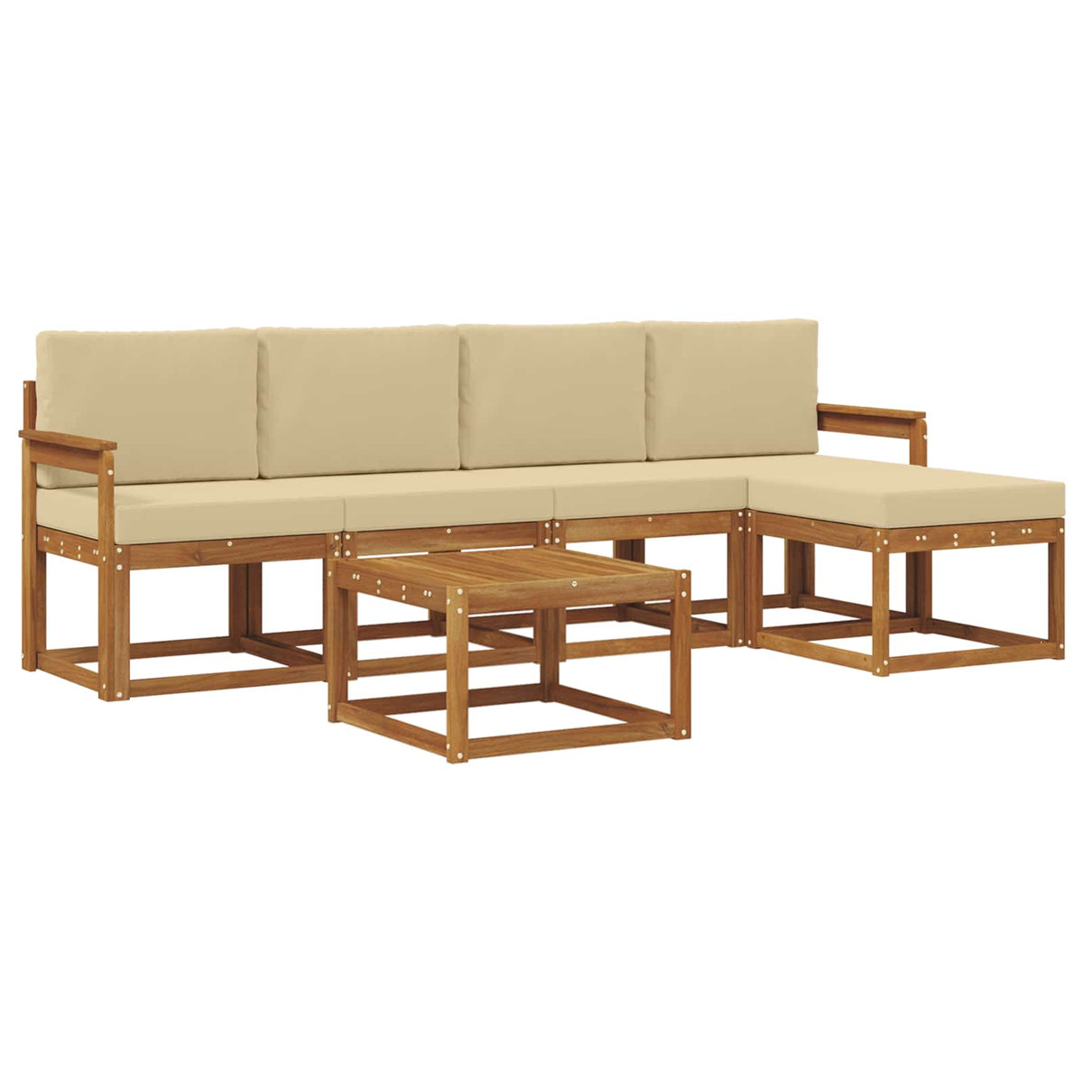 Set vanjskih sofa 6 kom. Prirodna i bež
